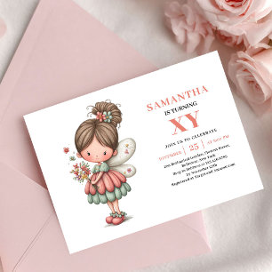 Sunshine Fairy Girl Birthday Pink Pastel invite