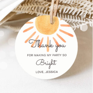 Sunshine Favour Tags Rainbow Boho Sun Birthday
