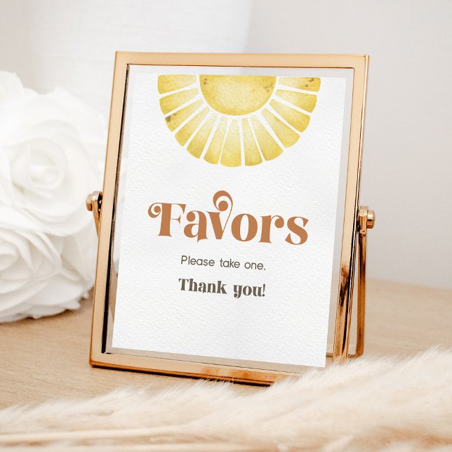 Sunshine Favours Boho Retro Sun Party Sign (Creator Uploaded)