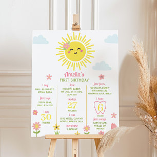 Sunshine Fleur sauvage 1er Anniversaire Poster de 