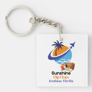 Sunshine, Flip Flops, Endless Thrills Keychain