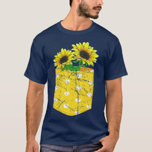 Sunshine Flower Blossoms Cute Pocket Hippie Sunflo T-Shirt
