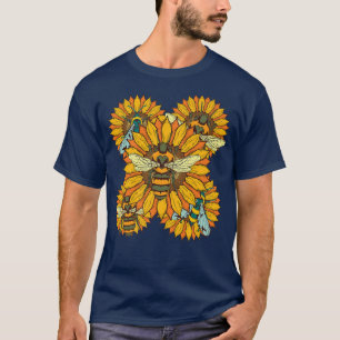 Sunshine Flower Blossoms Garden Insect Bee Sunflow T-Shirt