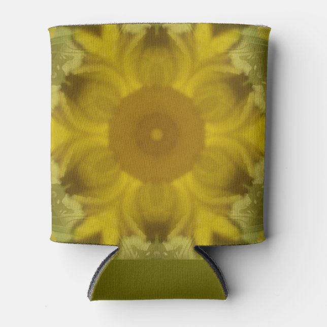 Sunshine Flower Burst Golden Can Cooler (Front)