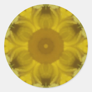 Sunshine Flower Burst Golden Classic Round Sticker