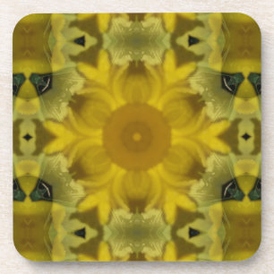 Sunshine Flower Burst Golden Coaster