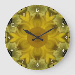 Sunshine Flower Burst Golden Large Clock