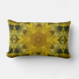 Sunshine Flower Burst Golden Lumbar Pillow