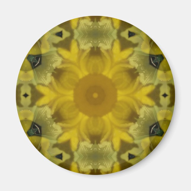 Sunshine Flower Burst Golden Magnet (Front)