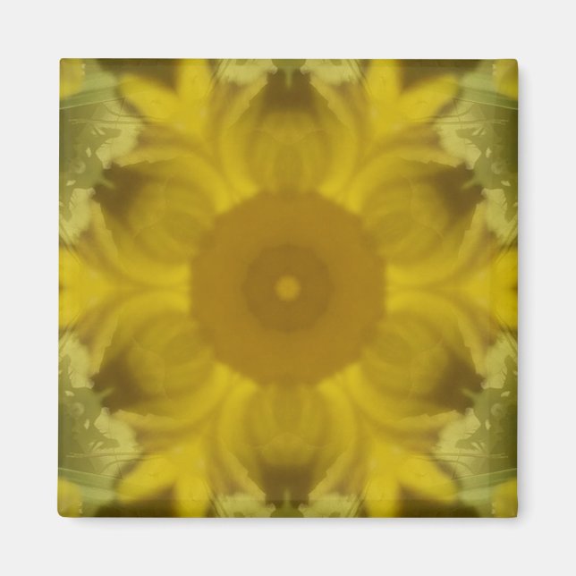 Sunshine Flower Burst Golden Magnet (Front)