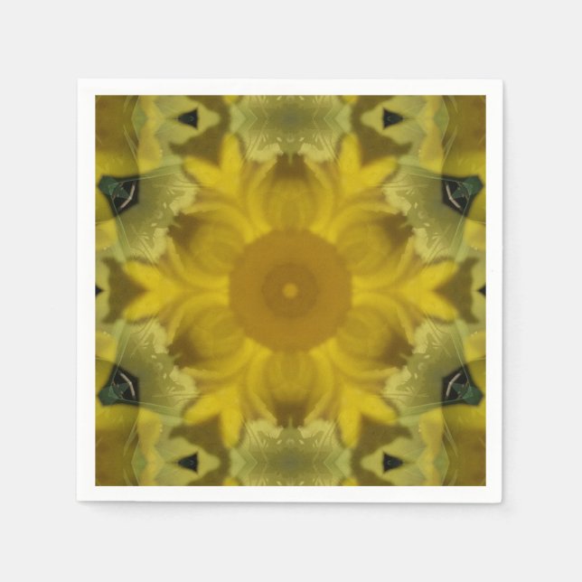 Sunshine Flower Burst Golden Napkin (Front)