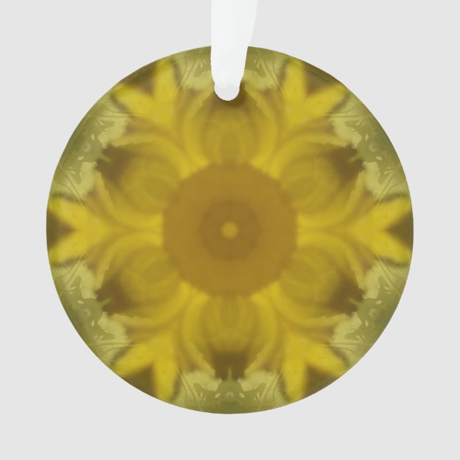 Sunshine Flower Burst Golden Ornament (Front)