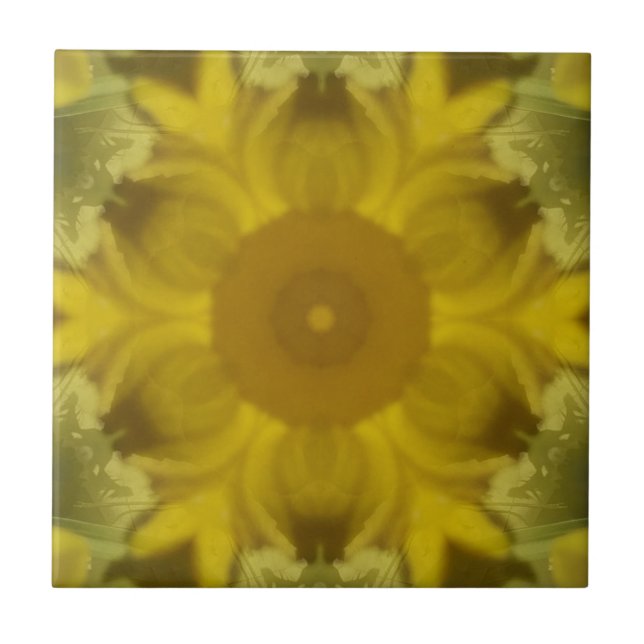 Sunshine Flower Burst Golden Tile (Front)