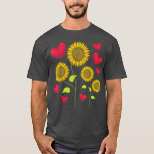 Sunshine Flower Lover Hippie Sunflower Heart Sunfl T-Shirt