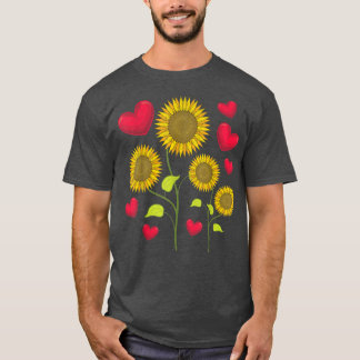 Sunshine Flower Lover Hippie Sunflower Heart Sunfl T-Shirt
