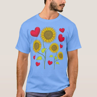 Sunshine Flower Lover Hippie Sunflower Heart Sunfl T-Shirt