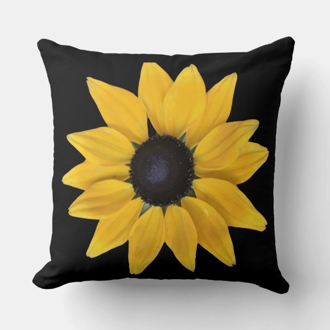Sunshine Flower Radiates Peace, Joy, Love Throw Pillow (Front)