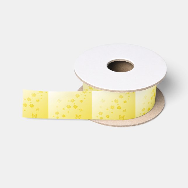 Sunshine Flowers n Butterflies Satin Ribbon (Spool)