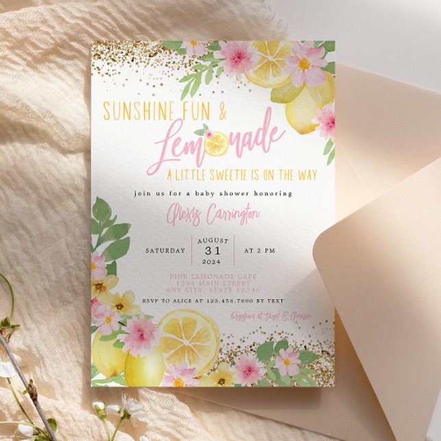 Sunshine Fun and Lemonade Baby Shower Invitation (Creator Uploaded)