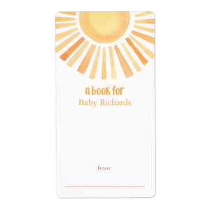 Sunshine gender neutre baby shower étiquettes