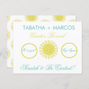Sunshine Gender Reveal DIY Faux Scratch Cards
