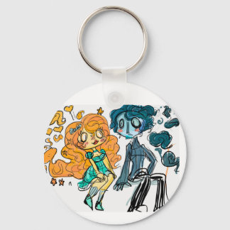 Sunshine girl and rain boy  keychain