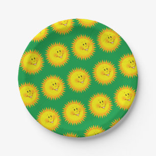 Sunshine Green Happy Birthday Paper Plates