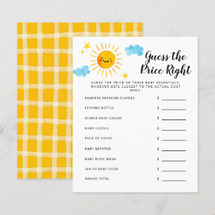 Sunshine Guess The Price Right Baby Shower Game