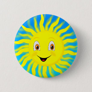Sunshine Happy Face 2 Inch Round Button