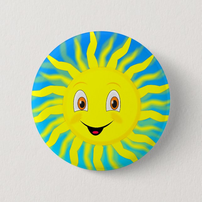 Sunshine Happy Face 2 Inch Round Button (Front)