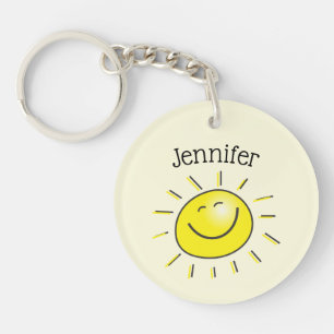 Sunshine Happy Face Keychain