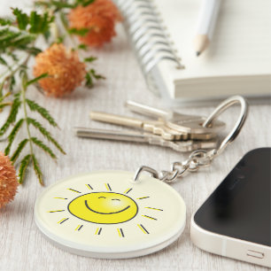 Sunshine Happy Face Keychain