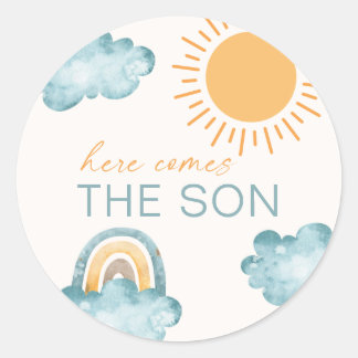 Sunshine Here Comes The Son Classic Round Sticker
