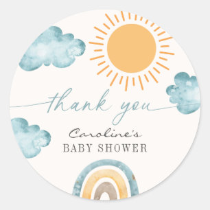 Sunshine Here Comes The Son Thank You Classic Round Sticker