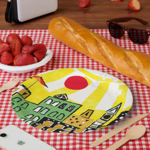 SUNSHINE IN THE CITY PAPER PLATE