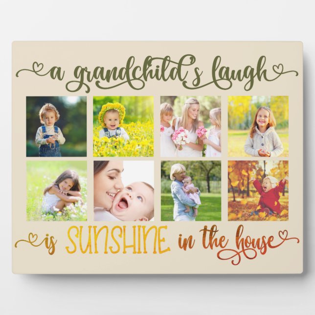 Sunshine in the House Grandchild Quote Photo Plaque (Front)