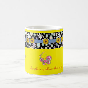 Sunshine is allover this Mug Floral Butterfly