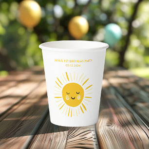 Sunshine is Turning One Birthday Party Paper Cups