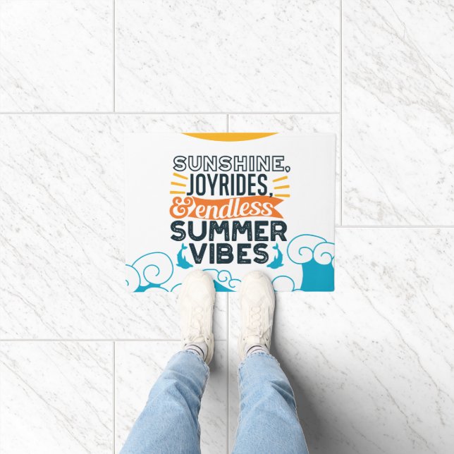 Sunshine & Joyrides - Endless Summer Vibes Quote Doormat (Indoor)