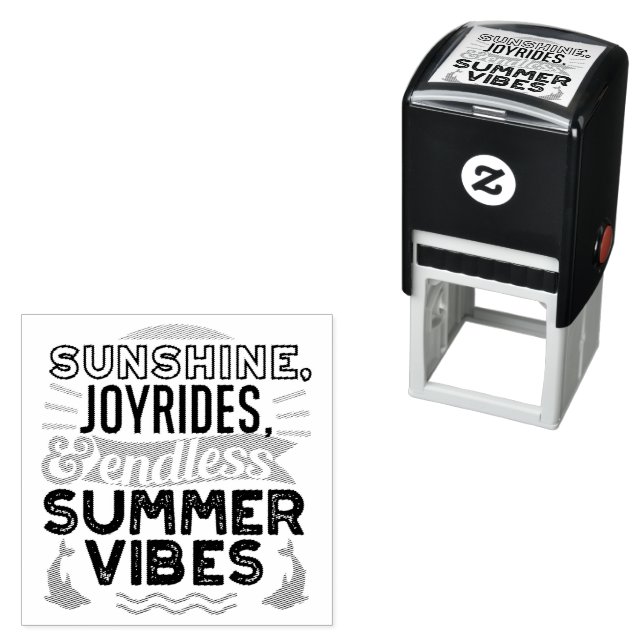 Sunshine & Joyrides - Endless Summer Vibes Quote Self-inking Stamp (In Situ)