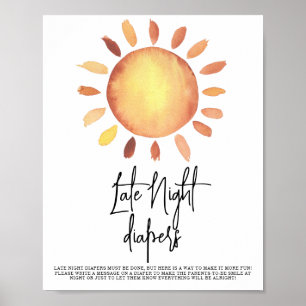 Sunshine Late Night diapers Poster