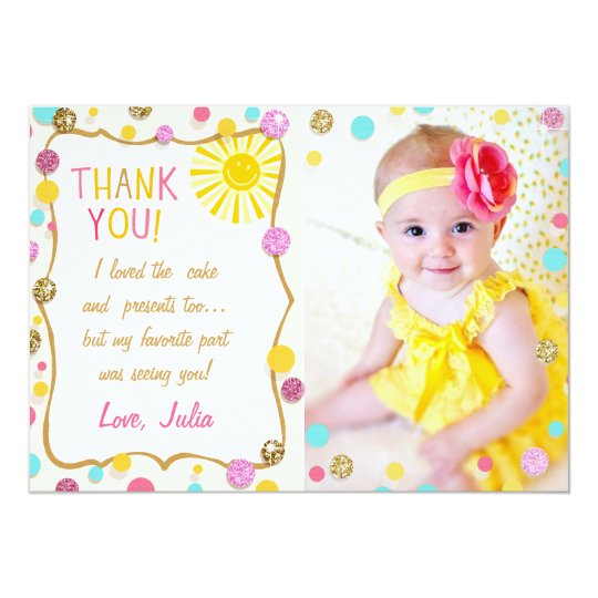Sunshine Lemonade Birthday Thank You Card