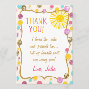 Sunshine Lemonade Birthday Thank You Card