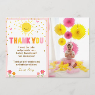 Sunshine Lemonade Birthday Thank You Card
