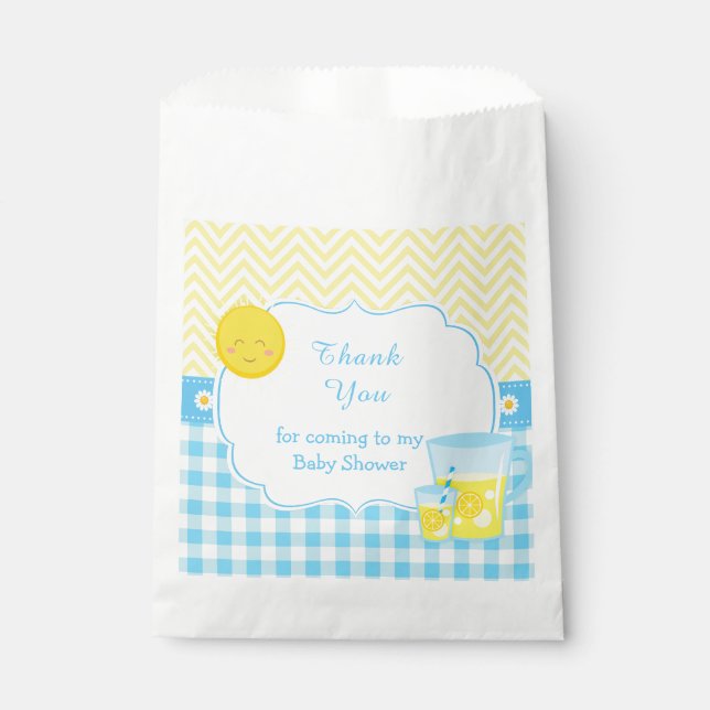Sunshine & Lemonade Blue & Yellow  Favour Bag (Front)