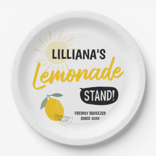 Sunshine Lemonade & Fun Any Age Happy Birthday Paper Plate