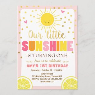Sunshine Lemonade Invitation Anniversaire Citron R