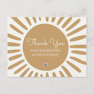 Sunshine merci cartes pour le baby shower d'annive