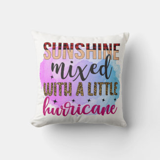 Sunshine mixed with a little hurricane throw pillow