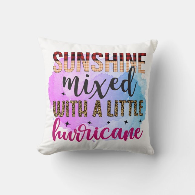 Sunshine mixed with a little hurricane throw pillow (Front)